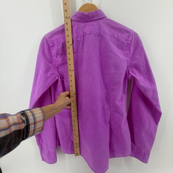 Ralph Lauren Sport Womens 10 Purple Cotton Button Down Shirt Long Slve Pony Logo - Picture 6 of 9